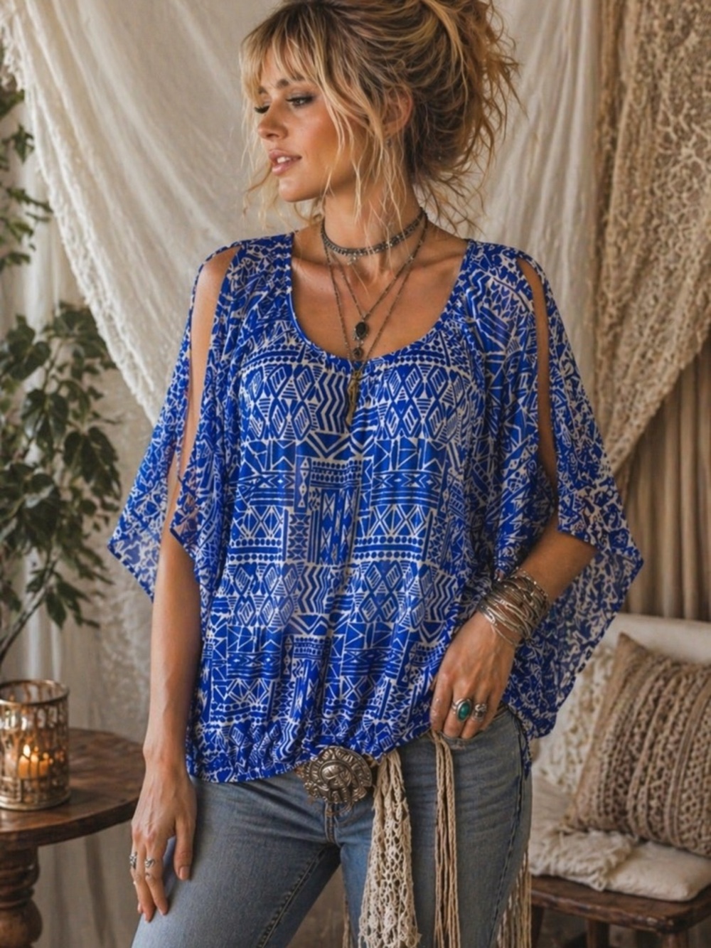 ✨ Apt. 9 Lightweight Boho Blouse – Flowing Sleeve Detail – Size XL ✨